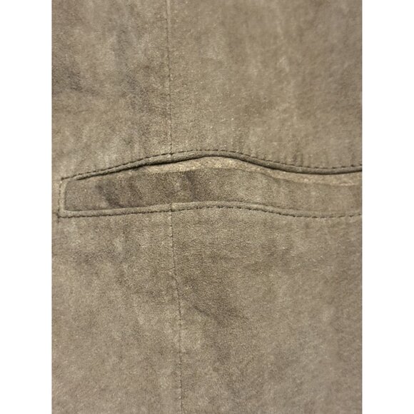 Vintage Womens Double-Breasted Genuine Leather Blazer Jacket Size XL Tan Made In - Picture 13 of 14